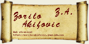 Zorilo Akifović vizit kartica